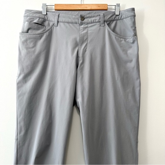 Lululemon ABC Classic-Fit 5 Pocket Pant Light Grey Warpstreme Sz 36 - Picture 7 of 11